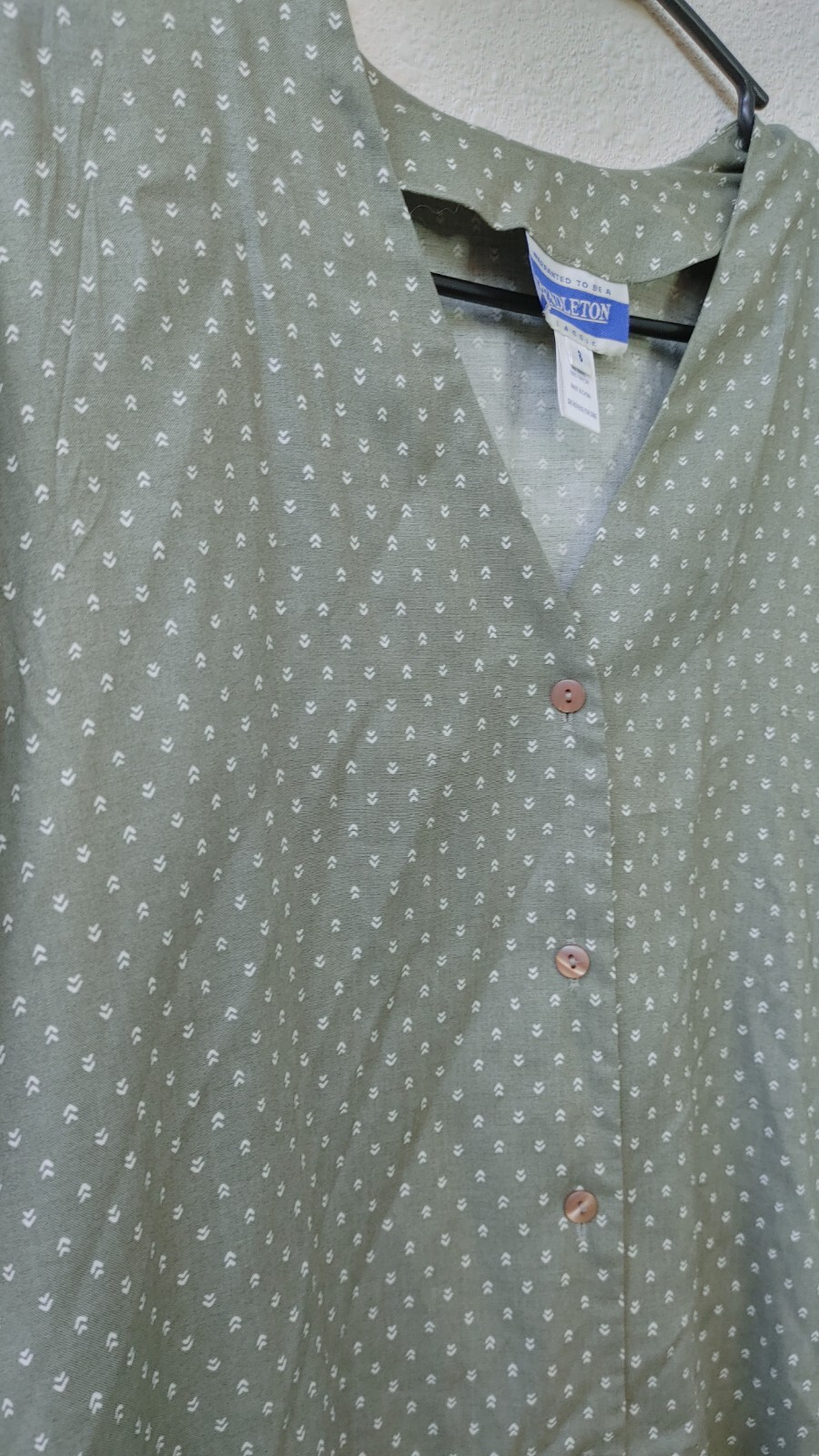 Vintage Pendleton Button short sleeve Blouse gree… - image 2