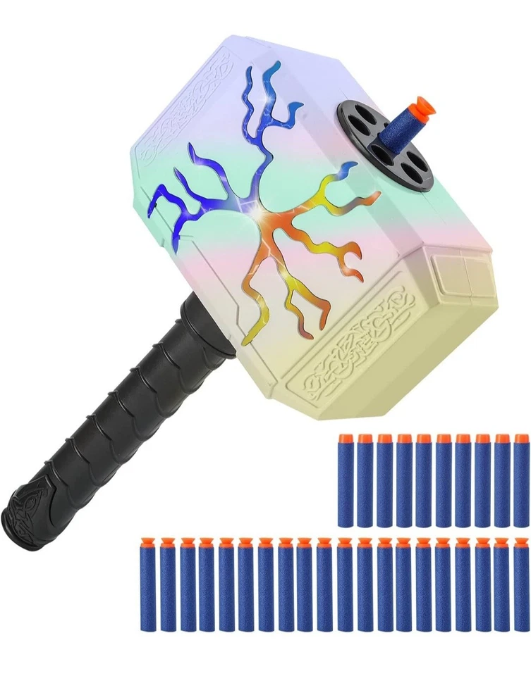 Thor Toy Light Up Hammer with 30 Nerf Like Darts NWOT - Image 3 of 4