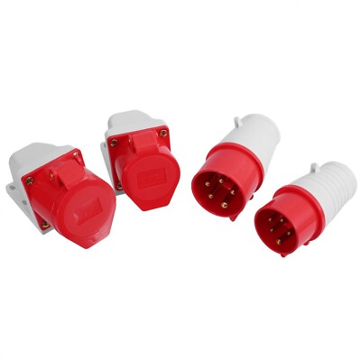 Stecker Wandsteckdose 380V Drehstrom Starkstrom Kupplung CEE 16A 32A IP44