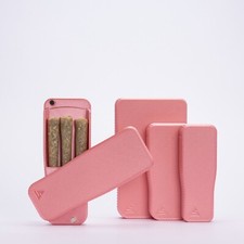 Pre-Rolls Case, Magnetic Cigarette Crush Proof Holder for Cones Light Red Large