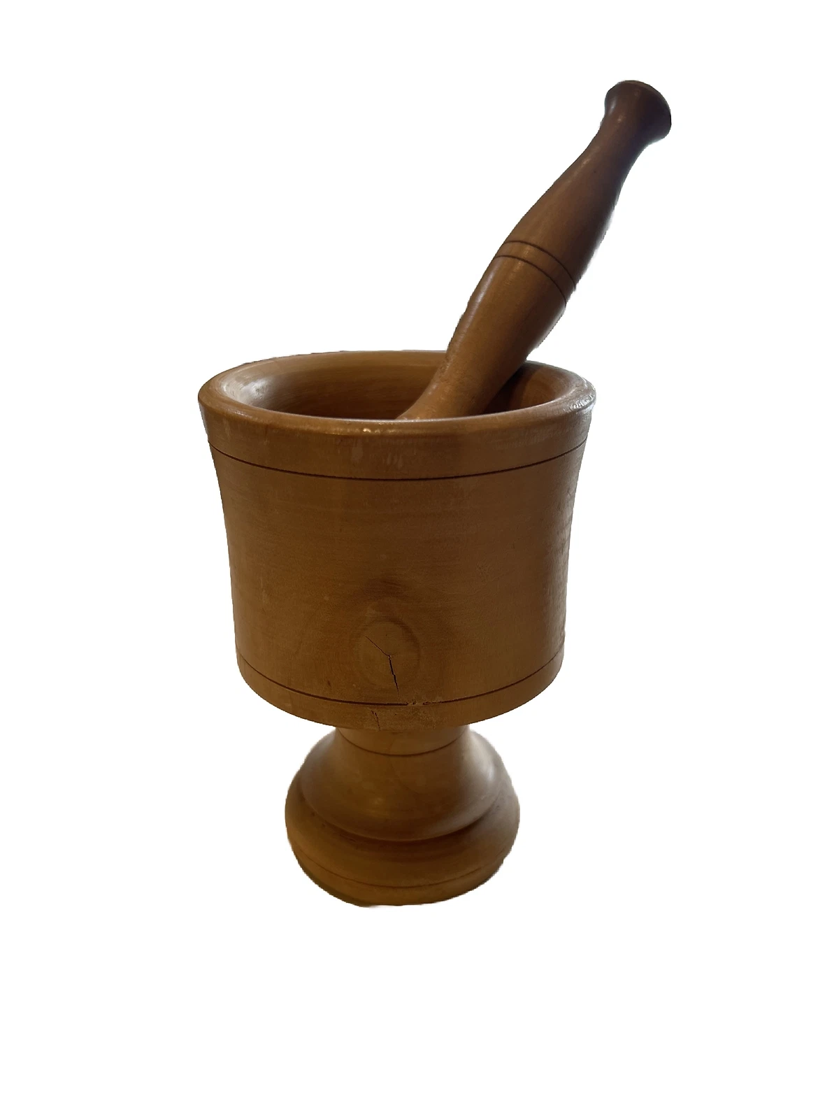 antique wooden mortar and pestle