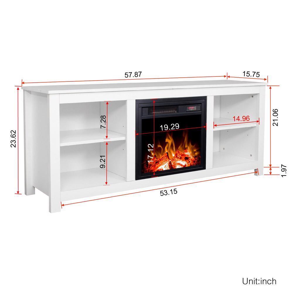 Durable u0026amp; Sturdy Frame Classic 4 Cubby White Fireplace TV Stand - US  Stock | eBay