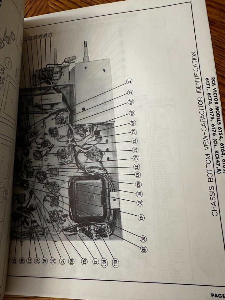 RCA Victor TV Repair & Parts Manual Howard Sams Photofact 6T54 6T64