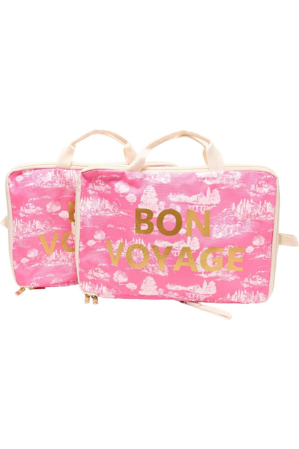 BumbleBella 3pack Medium Hanging Packing Cubes Tuscan Toile Pink eBay