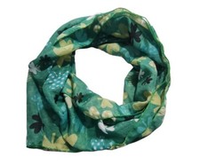 Green White Black Multi-patterned Shamrock Scarf St. Patrick's Clover