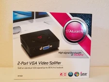 NEW Aluratek AVS02 2-Port VGA Video Splitter High Signal Bandwidth 350MHz
