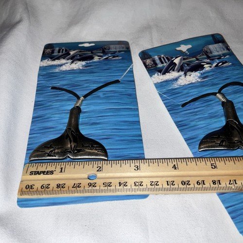 SEAWORLD WHALE TAIL NECKLACE WITH CORD Lot 0f 2 BRAND NEW - Picture 22 of 24