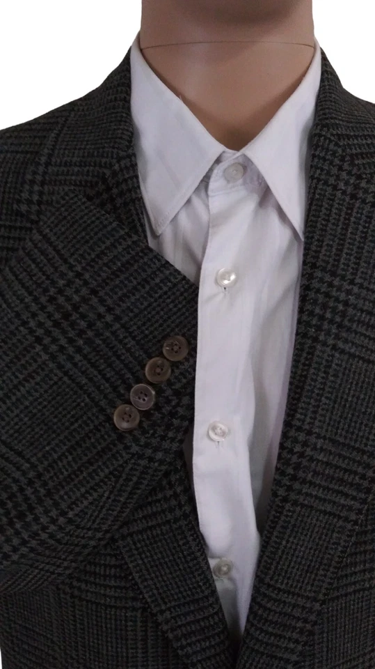 Corbin Two Button Glen Check Houndstooth Green Blue Tweed Wool Sport Coat 42S - Image 4 of 4