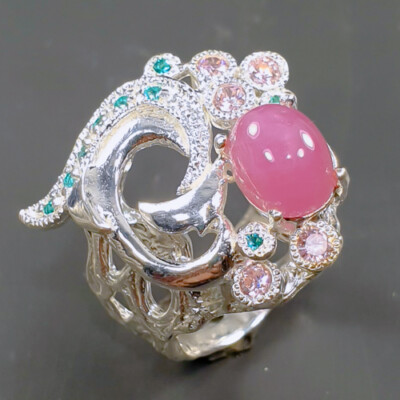 Fine Art Heated Star Ruby Ring 925 Sterling Silver Size 7 /B-R0443