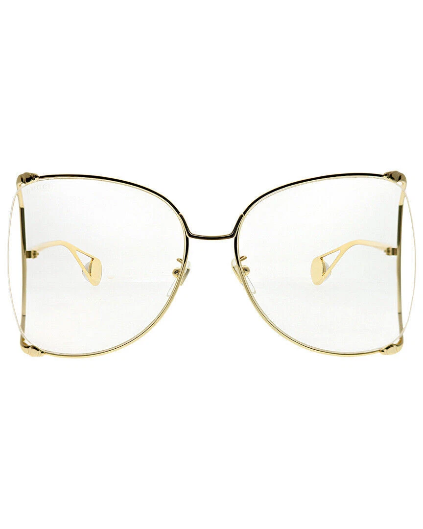 Gucci Sunglasses GG0252S 001 63mm Gold / Transparent Lens | eBay