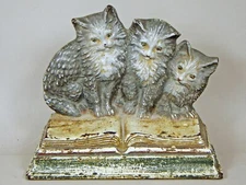 Antique B&H BRADLEY & HUBBARD USA Cast Iron Cat Kitten Kitty Doorstop
