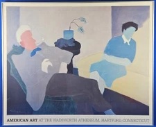 Large Milton Avery "Husband & Wife" Lithograph Poster Print 1984  (39"X32")