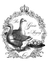 Potch-Motiv-Foto-Transfer-Vorlage-Vintage-Shabby-Gans-Gänse-30045