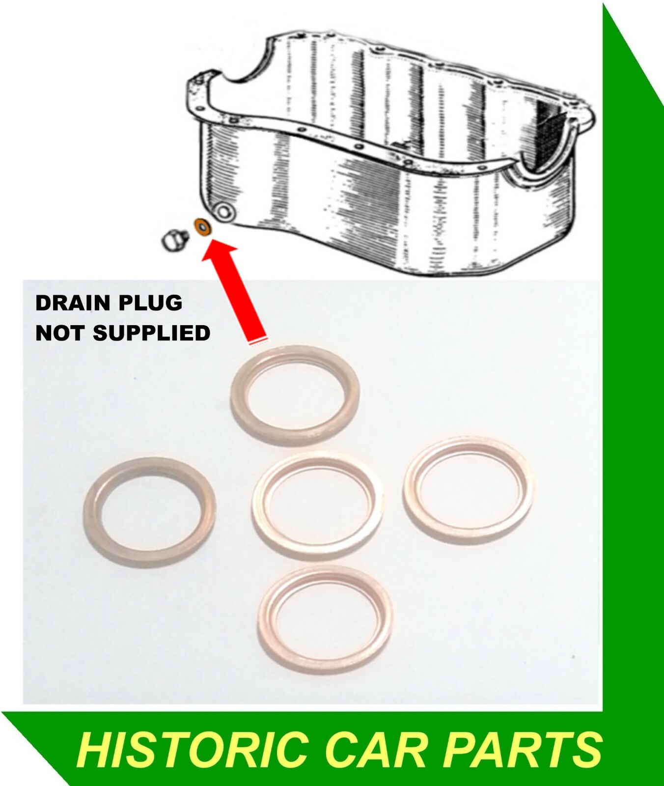 Morris Minor 1000 SERIES 5 196271 5 COPPER WASHERS for OIL SUMP