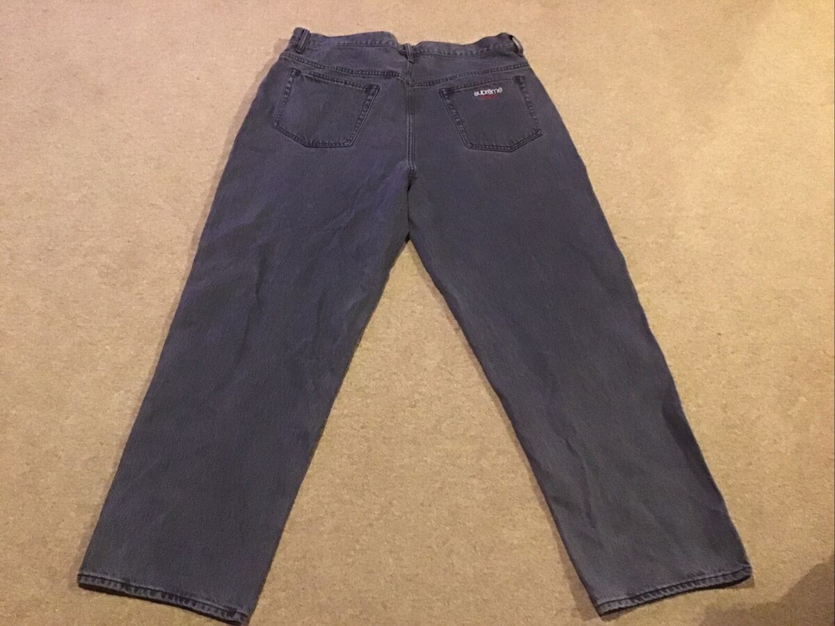 Supreme New York Baggy Jeans Washed Black In Mens Size W36 Supreme New York Baggy Jeans Washed Black In Mens Size W36