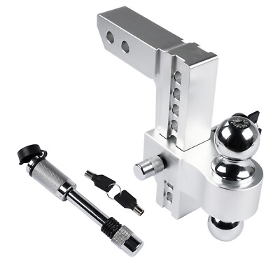 Adjustable Trailer Hitch 2'' Receiver, Aluminum Tow Hitches with 8-Inch Drop/Rise