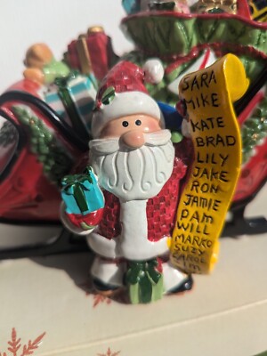Christmas Holiday Musicals Box Santa's Big Day Fitz And Floyd Music Box Working