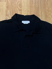Gabriela Hearst Polo Shirt Mens Medium Black Jaime Short Sleeve Luxury Jersey
