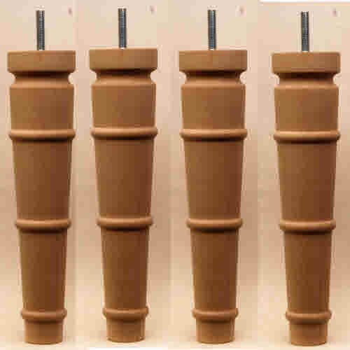 4 ELEGANTI GAMBE IN LEGNO TORNITE 250mm (10") Ref. E202s GAMBE PER SEDIA POGGIAPIEDI IN FAGGIO,