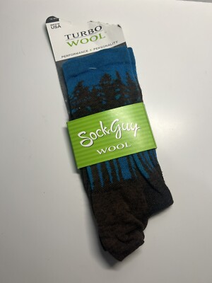 SockGuy Treeline Wool Socks - 6'', Brown/Blue, Large/X-Large