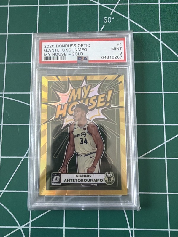 2020 Donruss Optic #2 Giannis Antetokounmpo My House! - Gold /10 PSA 9