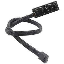PWM Fan Hub, PC CPU Cooling 4 PIN/3PIN Power Fan Extension Cable Hub Splitter Ad