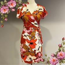 Nine West Floral fake Wrap short sleeve Dress size extra small