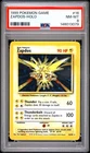 1999 POKEMON BASE SET UNLIMITED #16 ZAPDOS-HOLO PSA 8
