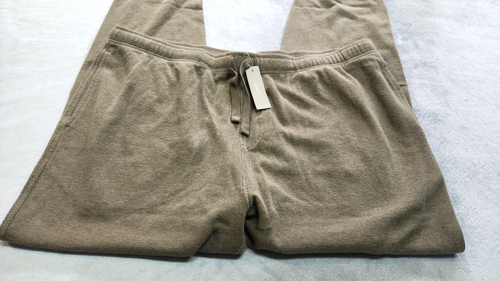 NWT J. Crew Men's XL Heather Drab Jacquard Rib Knit Jogger Pants 100% Cotton