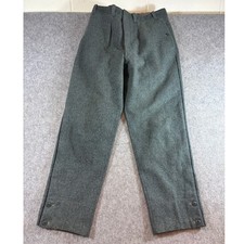 VINTAGE Military Wool Pants Mens Size 32 Green Pleated Straight Field Trousers