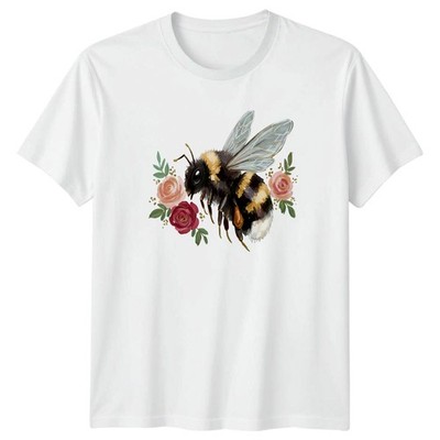Hummel Blumen T-Shirt Damen Garten Natur Geschenk für Sie