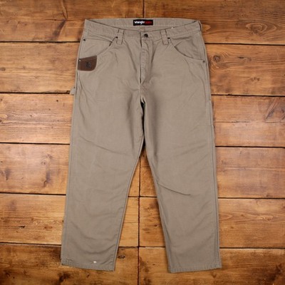 Wrangler Riggs Workwear Carpenter Trousers Hose 38x30 Herren Beige Utility