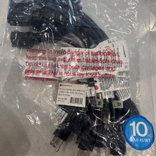 1ft Power Cord 3-Prong NEMA 5-15P to IEC 60320 C13 16AWG 13A/1625W 5282 10pk