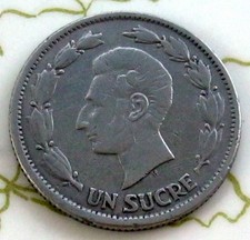 COIN ECUADOR 1SUCRE 1937 XF 208