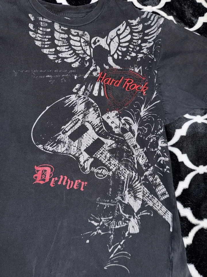 Vintage Y2K Hard Rock Cafe Mens T-Shirt Size Small Black Casino Denver Colorado - Image 2 of 4