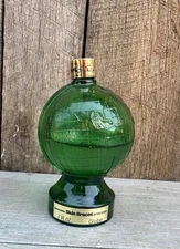 Vtg Mennen Skin Bracer After Shave Green Globe Screw Top 1/2 Full Glass Bottle