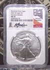 2022 "W" American *BURNISHED* Silver Eagle NGC MS70 #018 Advanced Release ECC&C
