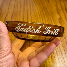 Vintage Tadich Grill Restaurant Amber Glass Souvenir Ashtray San Francisco CA