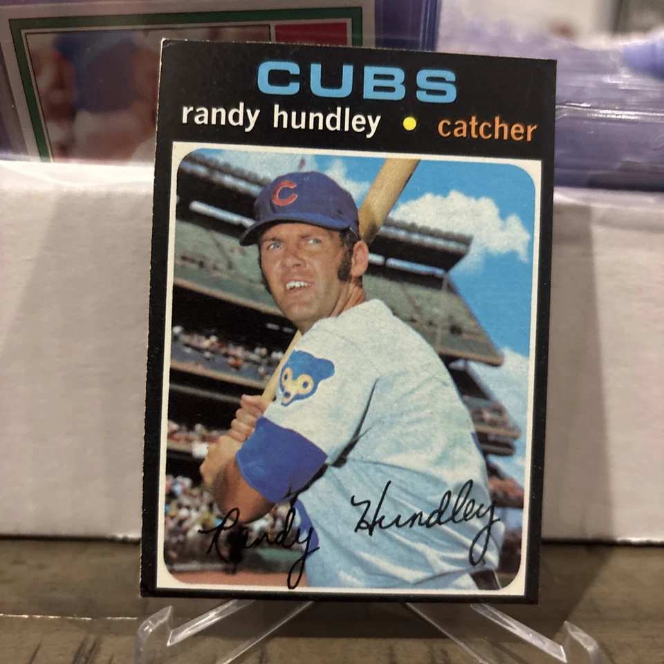 1971 Topps High #592 Randy Hundley Chicago Cubs BASEBALL Card EX+ Free Shipping - Image 3 of 4