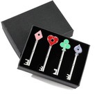 Resident Evil 2 Collectible Keys Set Heart Diamond Spade Club Replica Props