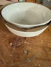 2 - New Mikasa Samantha White Fine Bone China  Porcelain 8” Pasta Bowls 2841