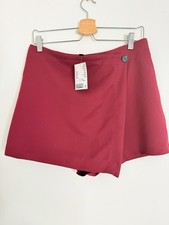 H&M Burgundy Wrap Skort Shorts Size 12 BNWT Maroon Dark Academia Preppy Work