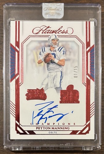 2023 PEYTON MANNING PANINI FLAWLESS CHAMPIONS RUBY AUTO 01/15 #2X-PMG