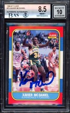 Xavier McDaniel Auto 1986-87 Fleer RC 72 Supersonics BGS 8.5 Auto GM 10 Beckett
