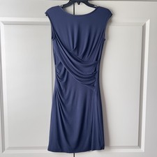 KUT from the Kloth Navy Mollee Draped Ruched Jersey Knit Sleeveless Dress Size 2