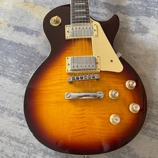 US Ship LP Electric Guitar 6 string solid mahogany body Maple Top