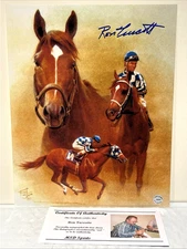 Secretariat - Ron Turcotte Signed Fred Stone 8x10 Photo Collage  - Picture Coa
