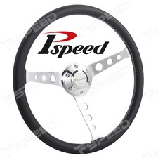 15 6-bolt Car Truck Steering Wheel Whorn Microfiber Leather Wrap Chrome Spoke 15 6-bolt Car Truck Steering Wheel Whorn Microfiber Leather Wrap Chrome Spoke