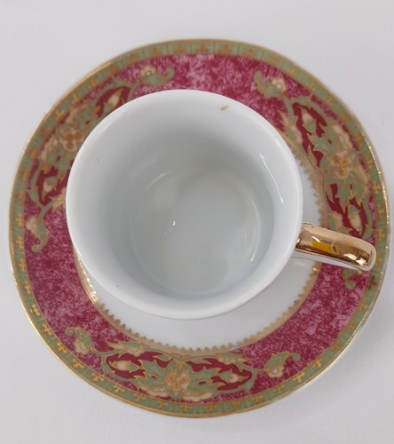 Juego de 6 tazas y platillos de café espresso Yamason Fine China - rojo y dorado, sin astillas - Imagen 11 de 21