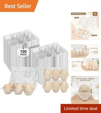 100 Pack Egg Cartons 6 Count - Medium Egg Cartons Cheap Bulk - Half Dozen Egg...